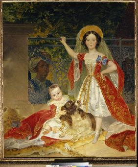 Porträt von Kinder des Fürsten Wolkonski 1843