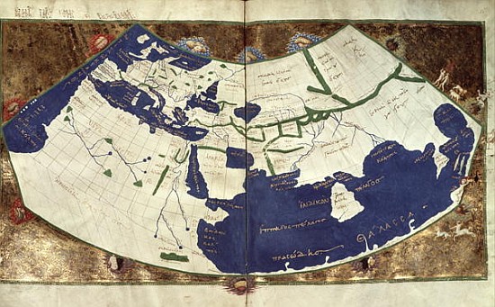 Map of the known world, from ''Geographia'' von (after) Ptolemy