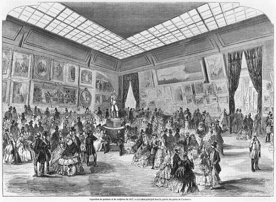 Salon of painting and sculpture of 1857, the main room in the Palais de l''Industrie gallery, Paris von (after) A Provost