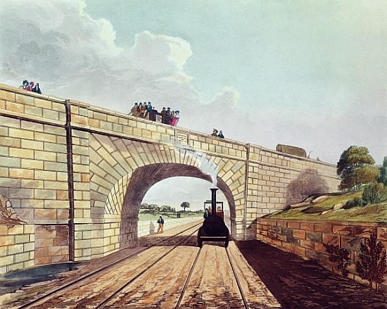 Rainhill Bridge, plate 12 from ''Liverpool and Manchester Railway''; engraved by Henry Pyall (1795-1 von (after) Thomas Talbot Bury