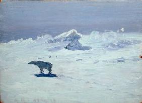 A Polar Bear Hunting in Moonlit Night 1899