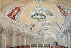 Projekt für die Komsomolskaja-Station der Metro Moskau 1949