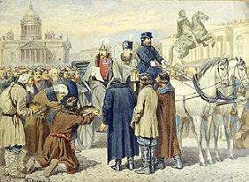 Zar Alexander I. verliest 1861 sein Manifest in St. Petersburg 1880