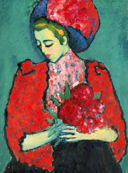 Mädchen mit Pfingstrosen von Alexej von Jawlensky