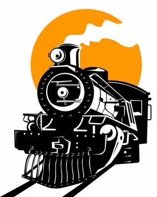Steam locomotive on white background von Aloysius Patrimonio