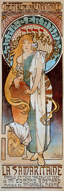 Plakat für das Schauspiel La Samaritaine von Edmond Rostand von Alphonse Mucha