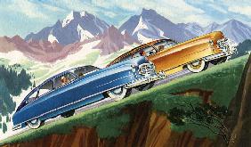 Sedans Racing Uphill 1950
