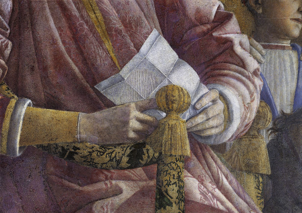 Lodovico Gonzaga,  Hände von Andrea Mantegna