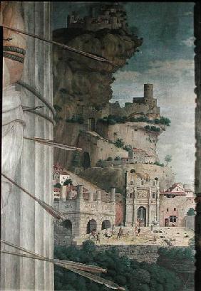 St. Sebastian, detail of the landscape 1481
