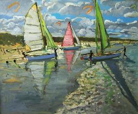 Three Sailboats, Bray Dunes, France