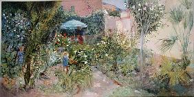 An Italian Garden, 1989 (oil on board) 