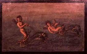 Cupids Riding Dolphin Chariots 1st Centur