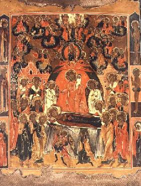 The Dormition and Assumption of the Mother of GodRussian icon from Moscow mid 16th c