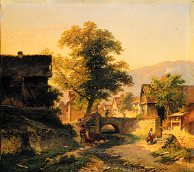 Hessische Dorflandschaft (Steinbach) von Anton Burger