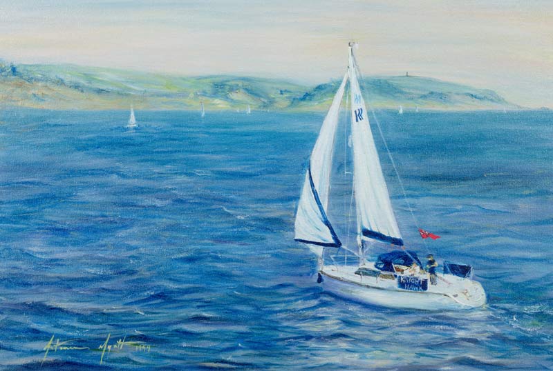 Sailing Home, 1999 (oil on canvas)  von Antonia  Myatt