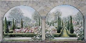 Parterre within Arches, Garsington Manor, 1997 (tempera) 