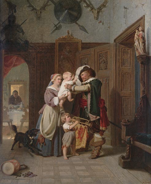 The Cavalier's Return von August Friedrich Siegert