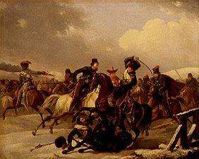 Kosaken überfallen eine französische Einheit. 1827