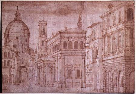 Architectural Capriccio (pen & ink on paper) von Baldassare Lanci