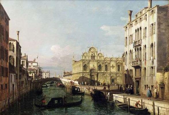 Rio dei Mendicanti and the Scuola di San Marco, c. 1740 (oil on canvas) von Bernardo Bellotto