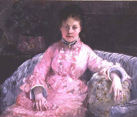 Portrait of a Woman in a pink dress von Berthe Morisot