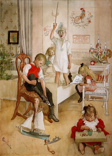 Am Morgen des Weihnachtstages von Carl Larsson