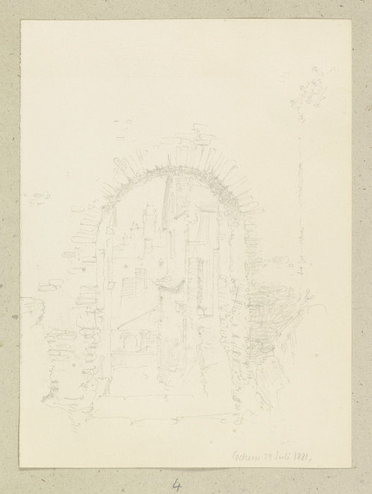 Blick durch ein Stadttor auf Cochem von Carl Theodor Reiffenstein