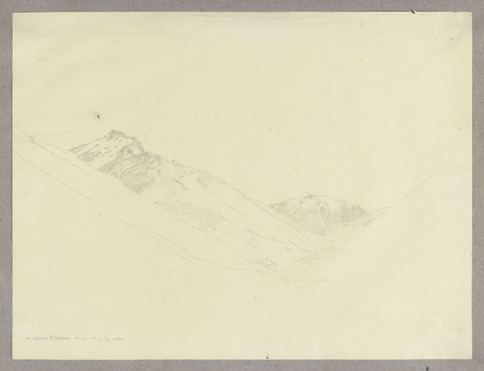 Der Gotthardpass mit Blick auf Andermatt von Carl Theodor Reiffenstein