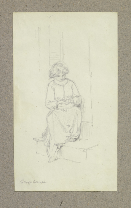 Mädchen, in Venedig auf einer Treppe sitzend von Carl Theodor Reiffenstein