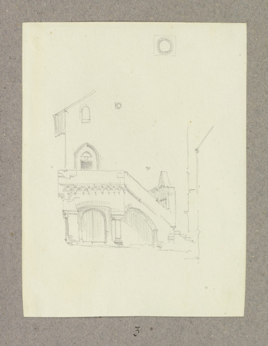Partie einer Hausfassade mit Treppenabgang von Carl Theodor Reiffenstein