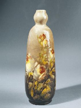 Bottle decorated with roses 1890