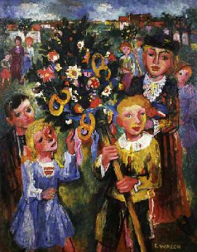 Le Bouquet des Rameaux, Gemälde von Charles Walch (1896-1948), Frankreich 1932