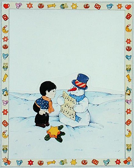 Snowman with Musical Score (w/c on paper)  von Christian  Kaempf