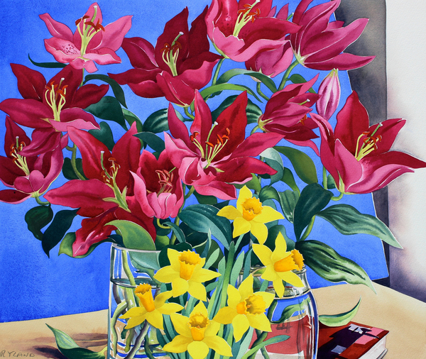 Magenta Lilies and Daffodils von Christopher  Ryland