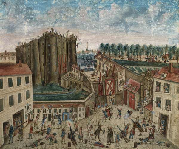 The Siege of the Bastille, 1789 (gouache on card) von Claude Cholat