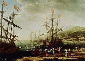 Die Frauen von Troja setzen ihre Flotte in Brand. 1643