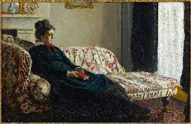 Meditation. Madame Monet auf einem Canapé, Camille Doncieux, erste Frau des Malers Um 1871