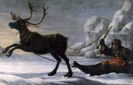 Abraham Renstirna Dressed as a Lapp and his Reindeer von David Klocker Ehrenstrahl