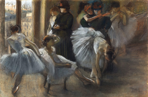Le Foyer de l'Opera. Preparation for the Class von Edgar Degas