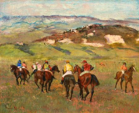 Jockeys on Horseback before Distant Hills 1884