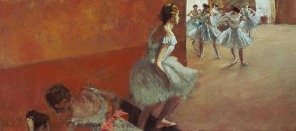 Tänzerinnen auf einer Treppe um 1886/18