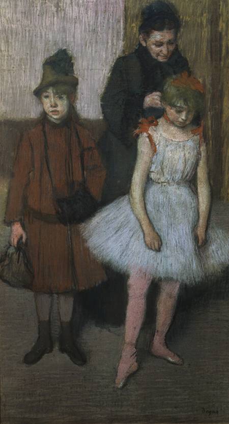 Woman with two little girls (pastel) von Edgar Degas