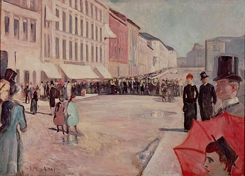 Military Band on Karl-Johann Street von Edvard Munch