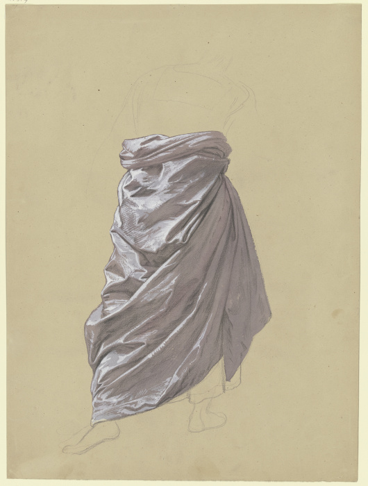 Rückenansicht einer ausschreitenden Gewandfigur von Edward von Steinle