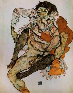 Sitzendes Paar (Egon und Edith Schiele) 1915
