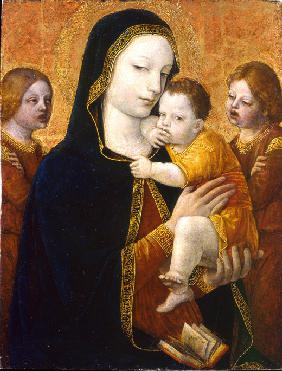 Madonna mit dem Kind und zwei Engeln