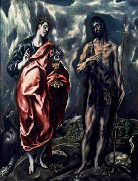 St. John the Evangelist and St. John the Baptist von (eigentl. Dominikos Theotokopulos) Greco, El