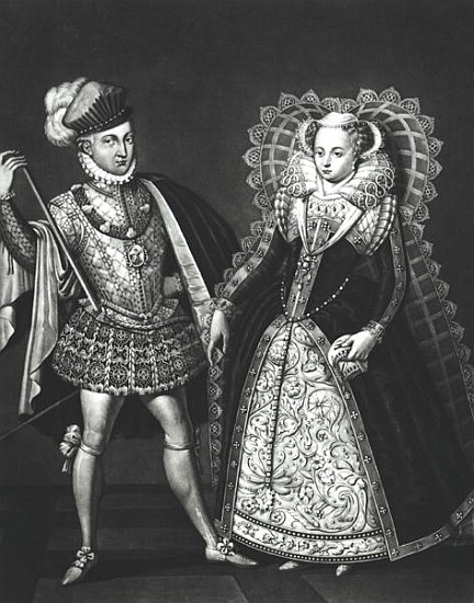 Portrait of Mary Queen of Scots (1542-87) and Henry Stewart, Lord Darnley (1545-67), 29th June 1565 von English School
