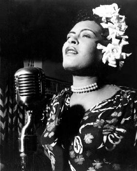 Jazz and blues Singer Billie Holiday in the 194