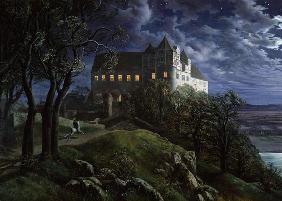 Burg Scharfenberg bei Nacht 1827